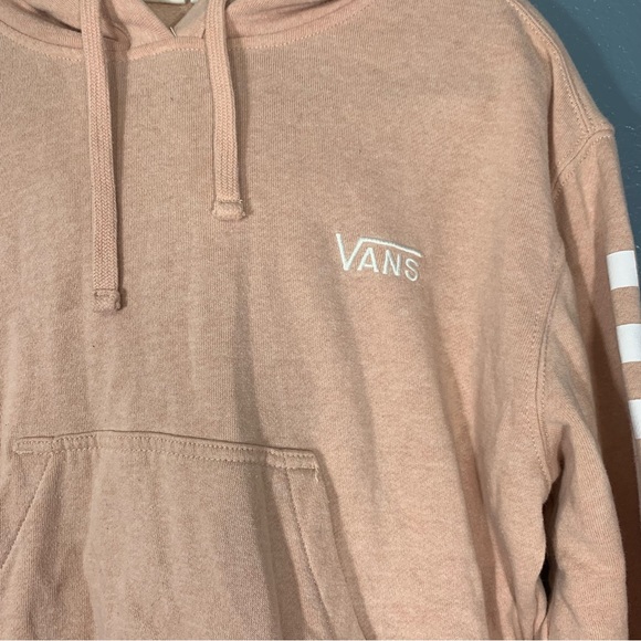 Vans Boxed Check Crop Pullover Hoodie Sweater Drawstring Womens small peach - Picture 8 of 9